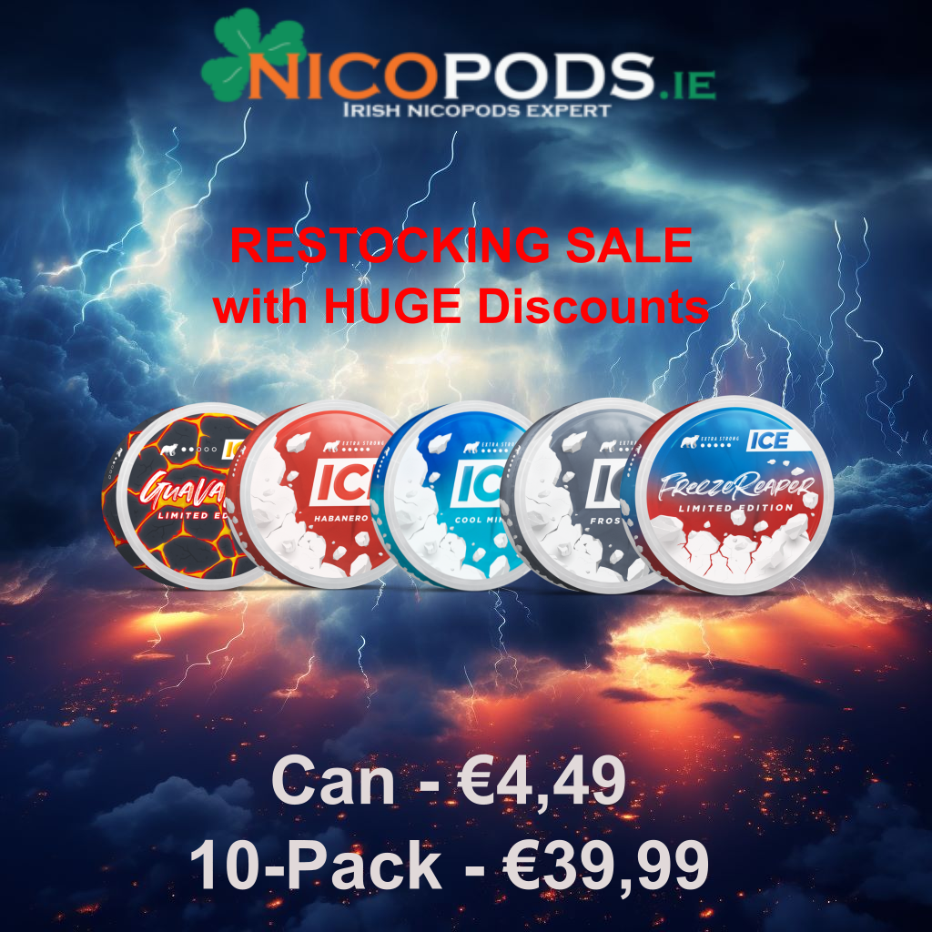 Up to 50% discounts on Icepouch products at Nicopods.ie restocking sale