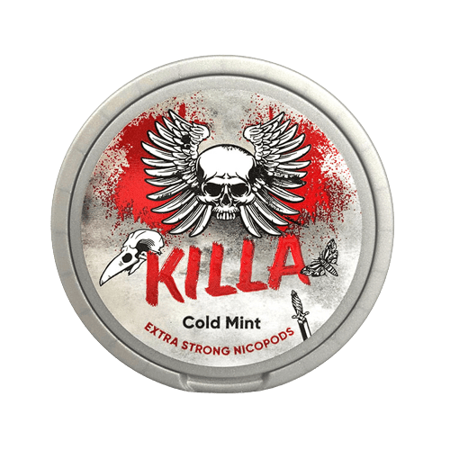 A can of Killa Cold Mint snus, popular among retailers