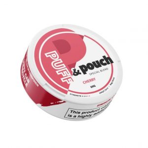 Puff & Pouch Cherry nicotine pouches from Nicopods.ie