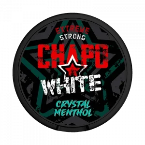 Chapo white crystal menthol nicotine pouches from nicopods.ie.