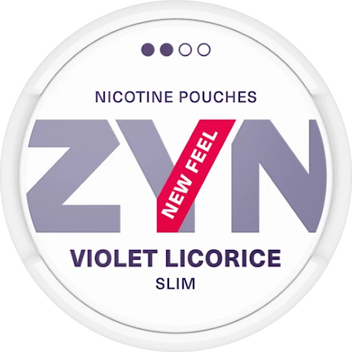 Zyn violet licorice slim nicotine pouches from Nicopods.ie