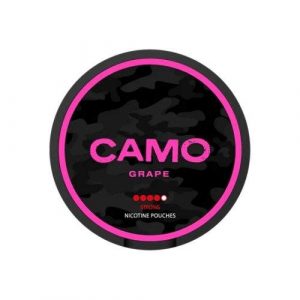 CAMO Grape (16mg) nicotine pouches from Nicopods.ie.