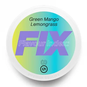 FIX Green Mango Lemongrass nicotine pouches from Nicopods.ie.