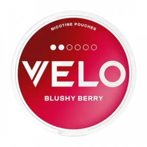 Velo Blushy Berry nicotine pouches from Nicopods.ie.