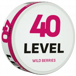 Level 40 Wild Berries nicotine pouches from Nicopods.ie.