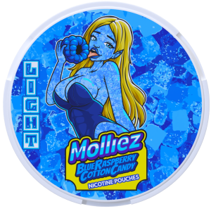 Molliez Blue Raspberry Cotton Candy snus Ireland from Nicopods.ie