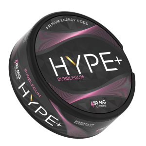 Hype+ Bubblegum Caffeine pouches from Nicopods.ie caffeine pouches Ireland
